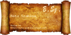Betz Szabina névjegykártya